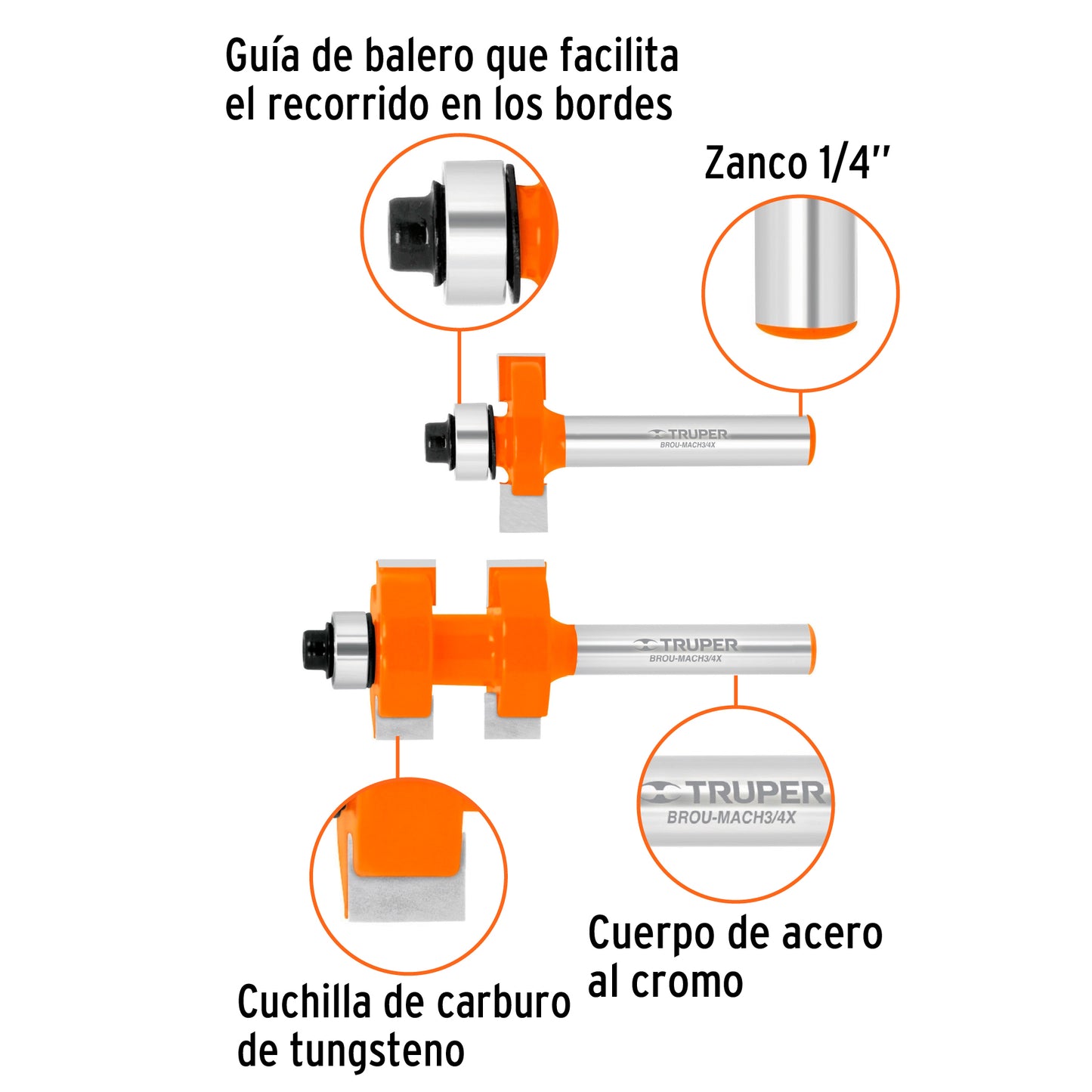 Juego de machimbrador 3/4" con balero