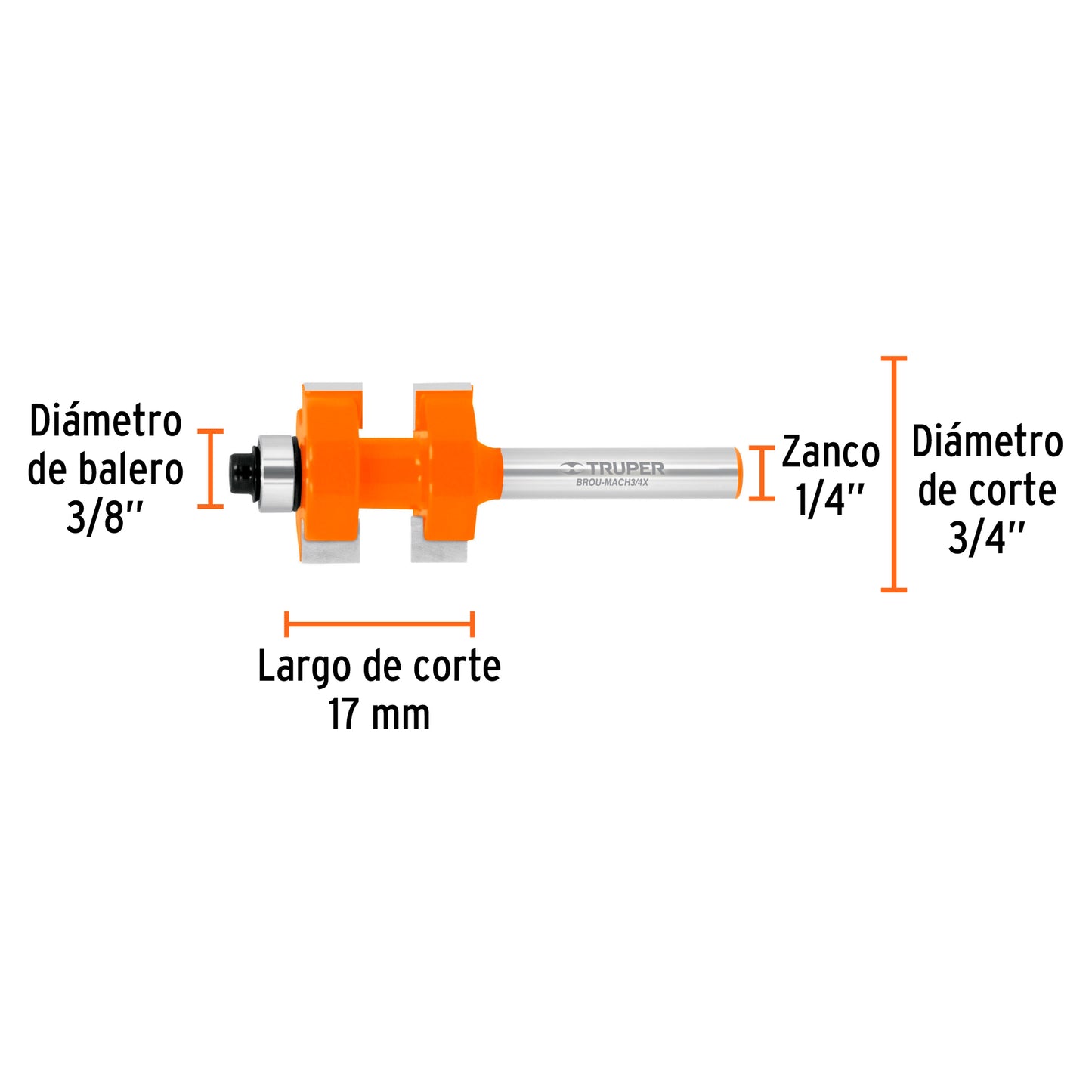 Juego de machimbrador 3/4" con balero