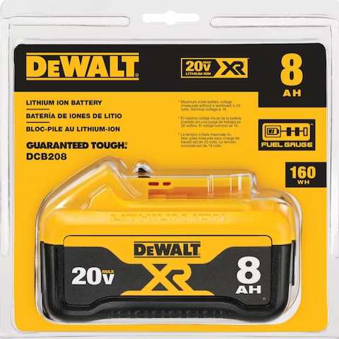 Batería de Ion de Litio 20V MAX* XR® de 8.0 Ah