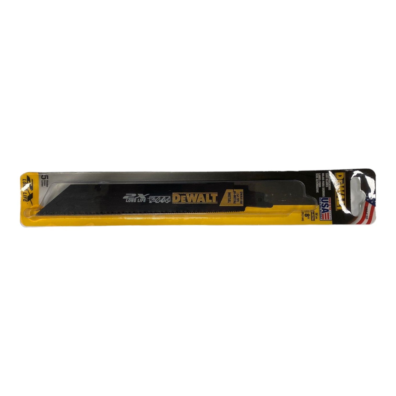 Dewalt DWA4188 8" 14/18TPI 2X Premium Metal Cutting Recip Saw Blades – 10 Pack